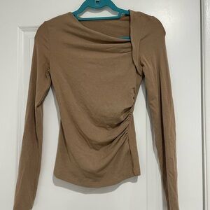 Elegant Brown Long Sleeve Top